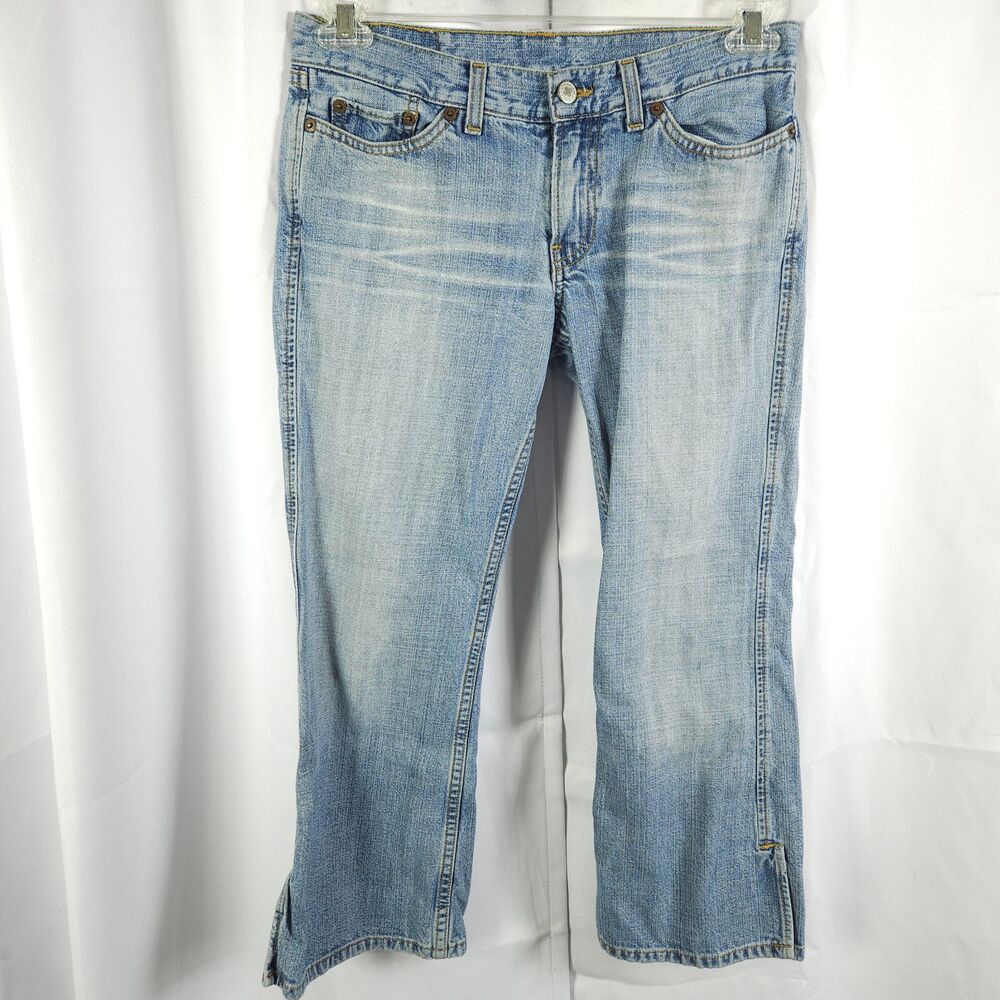 Lucky Brand Crossover Crop Jeans‎ Blue Womens 4/27 Low Rise 30x24